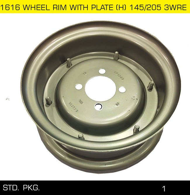 1616 WHEEL RIM WITH PLATE (H) 145-205 3WRE